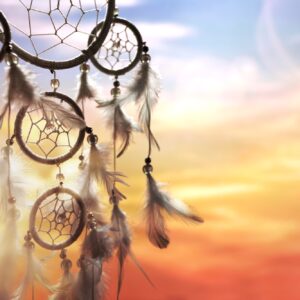 Dream catcher at sunset