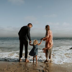 Happy family at a beach
